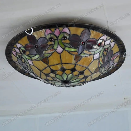 16 Inches European Rabbit Flower Children's Room Bedroom Bedroom Ceiling Glass Costume Jewelery Tiffanylamps Balcony - vue 7 sur 6