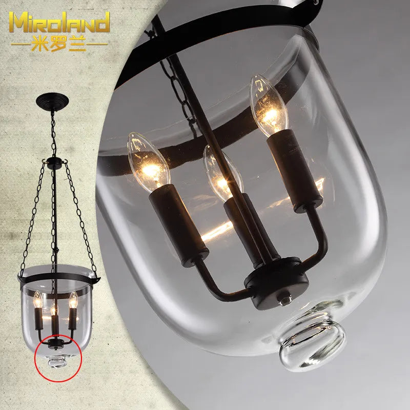 Suspension en verre transparent de couleur noir/rouille - vue 3 sur 4