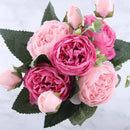 bouquet de fleurs artificielles de pivoines en soie pour décoration intérieure