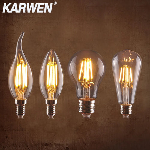Retro vintage glass LED filament bulb