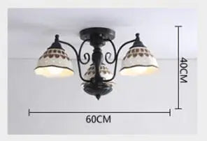 plafonnier en céramique style européen ambiance rétro pour intérieur - vue 9 sur 9