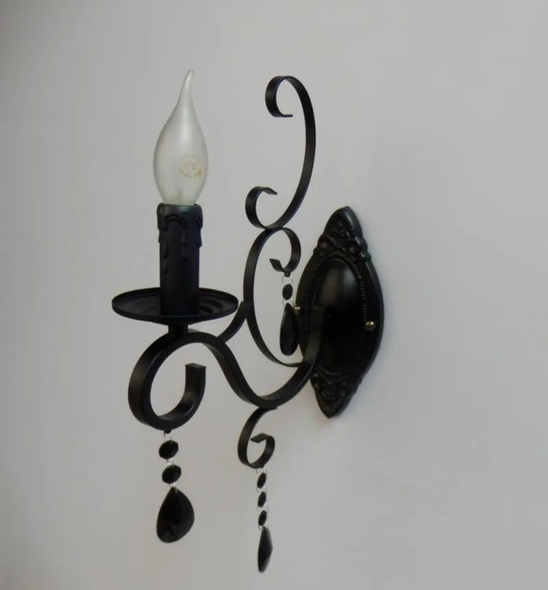 applique murale en cristal et métal style classique européen - vue 5 sur 6