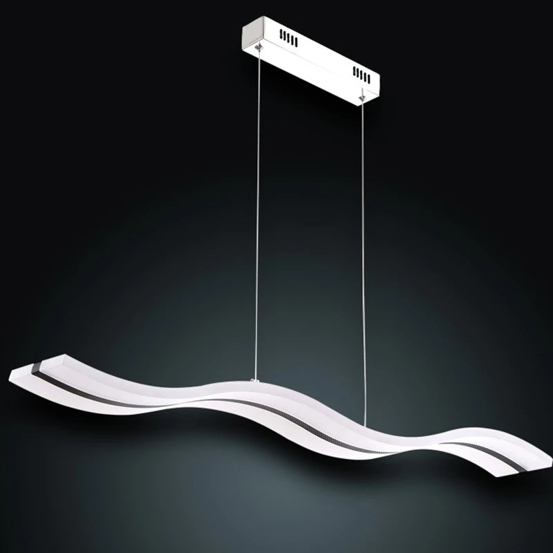 suspension moderne acrylique design vague gzmj led luminaire - vue 3 sur 7