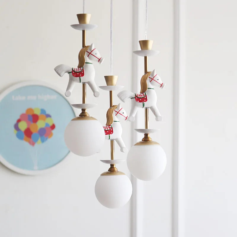 lampe de chevet suspendue en bois moderne pour enfants - vue 4 sur 13