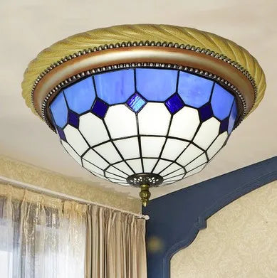 plafonnier en vitrail style méditerranéen pour extérieur et intérieur - vue 10 sur 14
