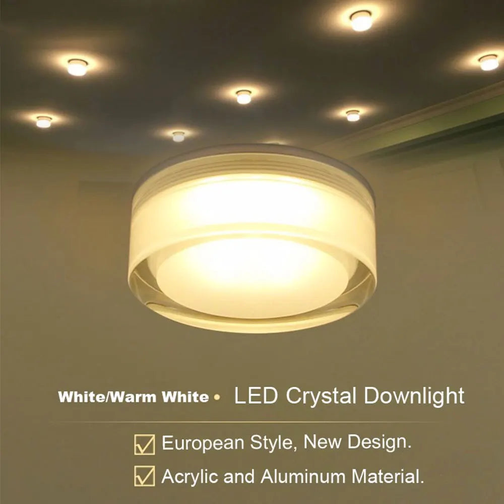 downlight led en cristal à intensité variable pour décoration intérieure - vue 4 sur 5
