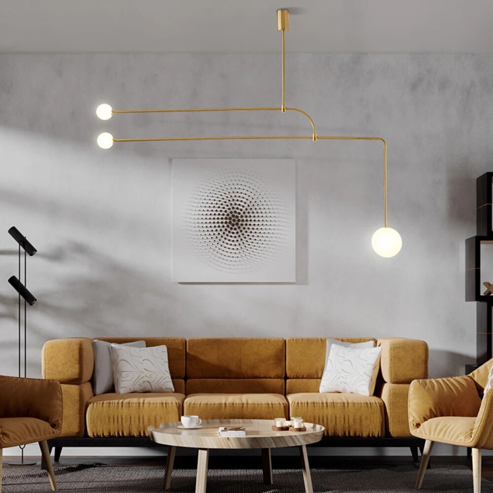 Lustre sobre LED avec boule en verre - vue 3 sur 6
