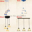 3 Heads Colorful Glass LED Pendant Lamps Light,Bedroom Suspension Hanging Ceiling Lamp