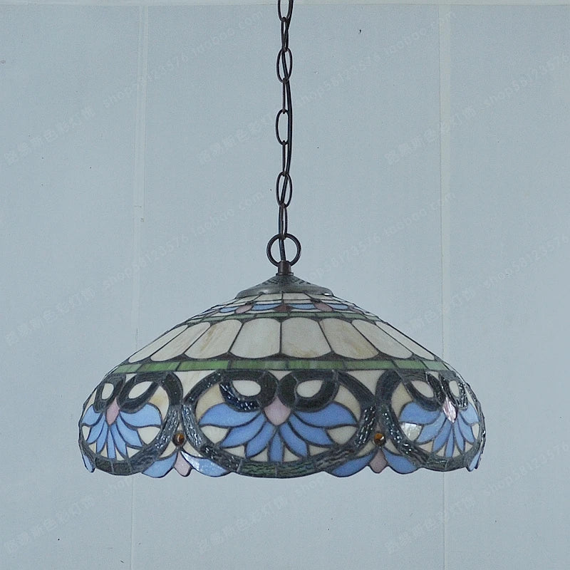 lustre en verre en forme de cœur style tiffany rétro pour restaurant - vue 4 sur 7