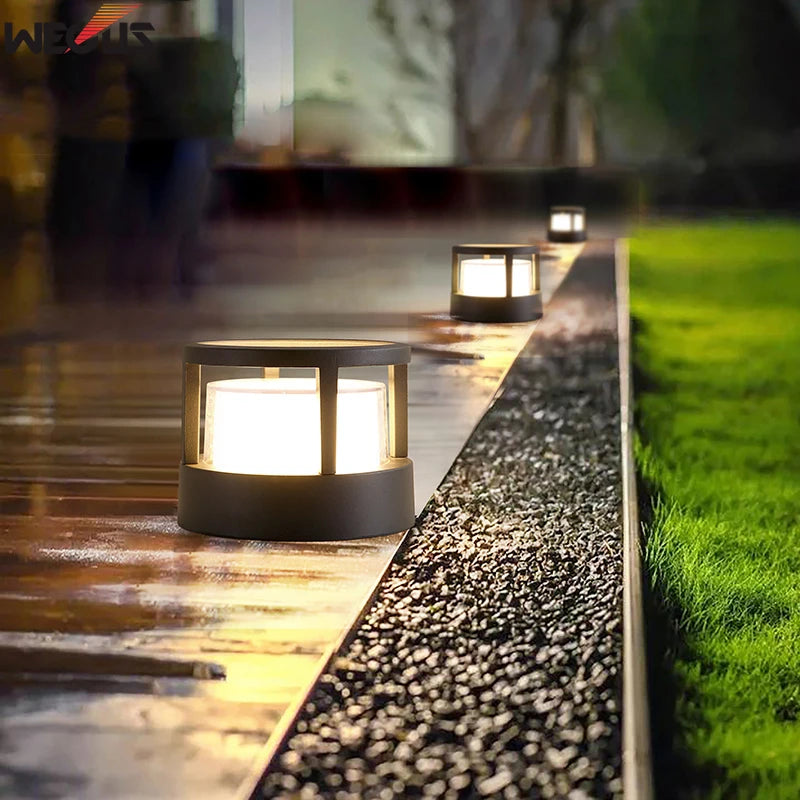(WECUS) Nordic Garden Villa Pillar Light, Outdoor Courtyard Wall Light, Outdoor Waterproof Landscape Lawn Light - vue 5 sur 10
