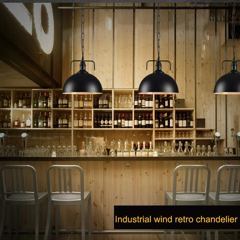 lampe suspendue vintage loft industrielle nordique veilleuse bar - vue 4 sur 26
