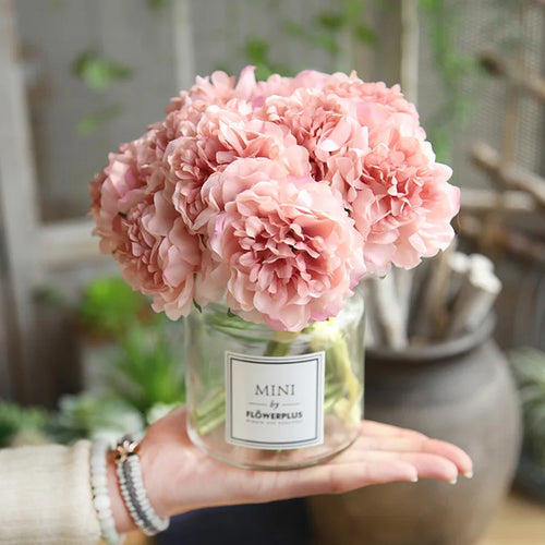fleurs artificielles hortensias soie pour mariage décoration élégante - vue 2 sur 12