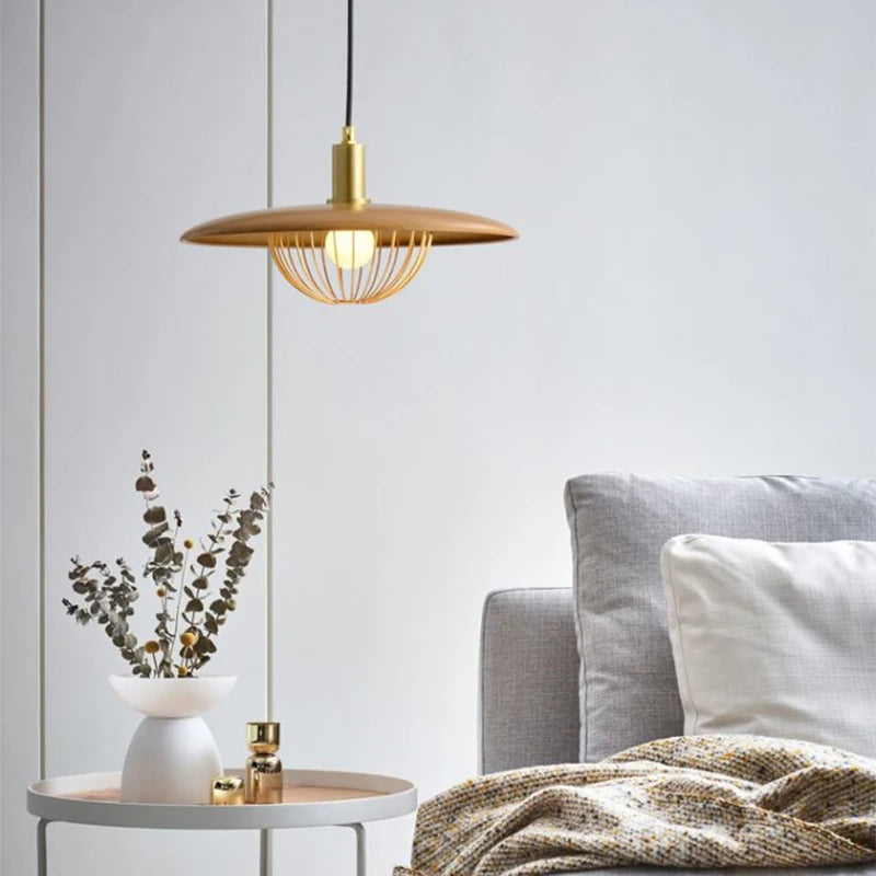 suspension nordique décorative en fer avec led intégrée - vue 5 sur 9