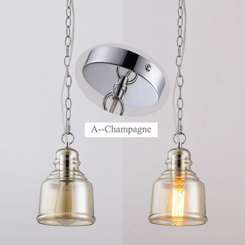 Suspension Loft industriel chaîne Vintage Edison - vue 4 sur 6
