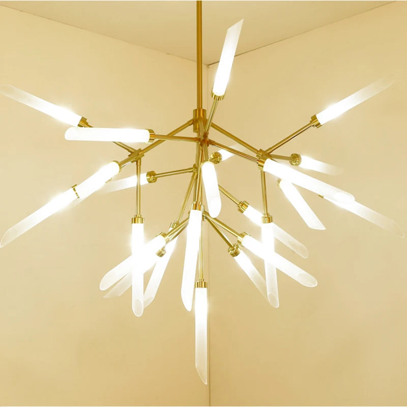lustre postmoderne simple en forme de branche avec led luminaria - vue 4 sur 5