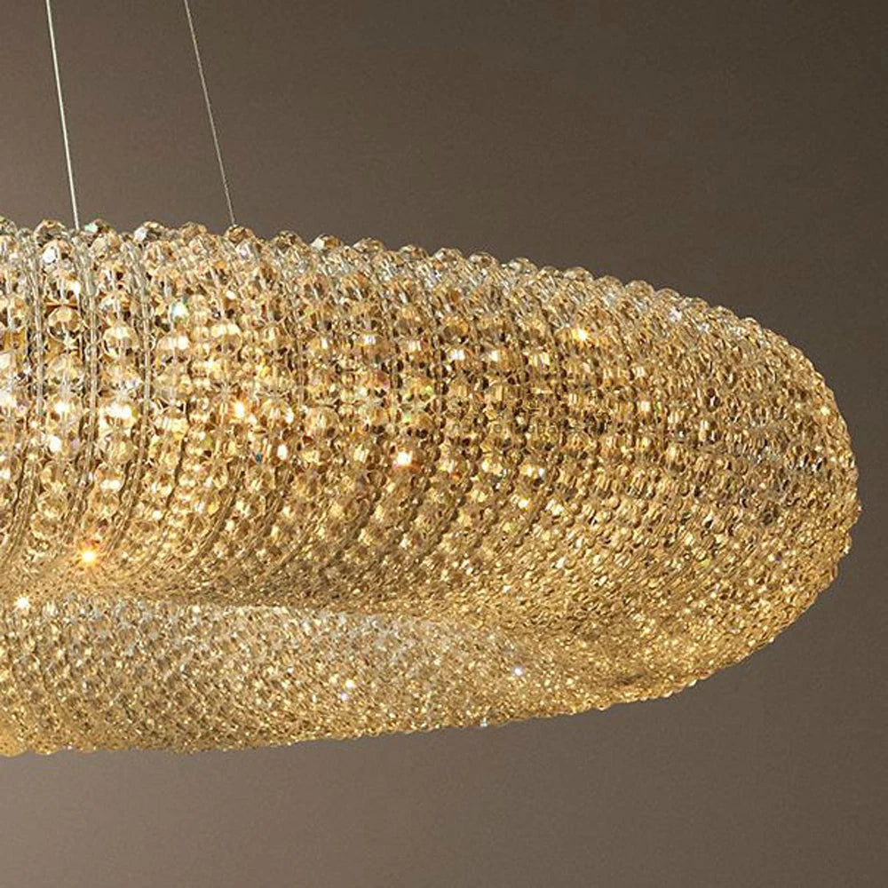 suspension vintage en cristal avec lumière led élégante - vue 6 sur 6