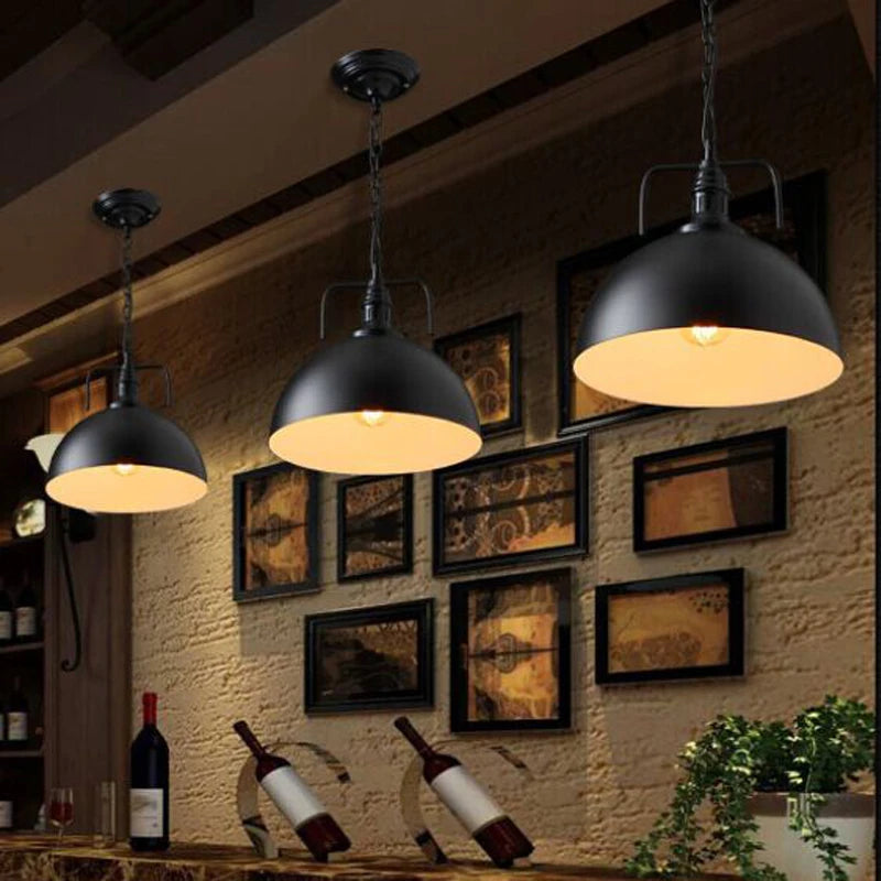 lampe suspendue vintage loft industrielle nordique veilleuse bar - vue 5 sur 26
