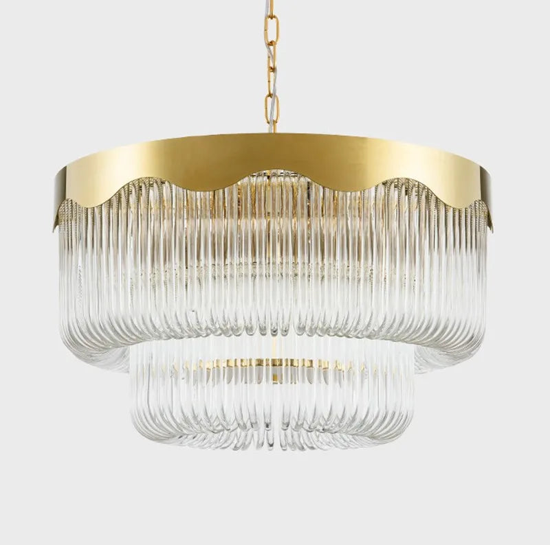 lustre suspendu moderne en verre cristal design élégant - vue 4 sur 6