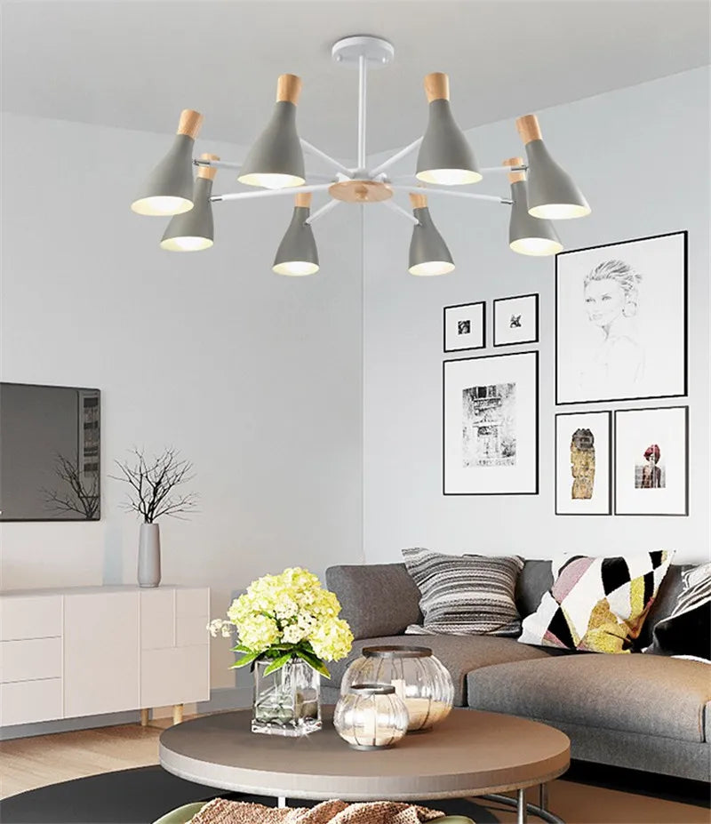 lustre moderne en bois massif pour chambre d enfant - vue 7 sur 6