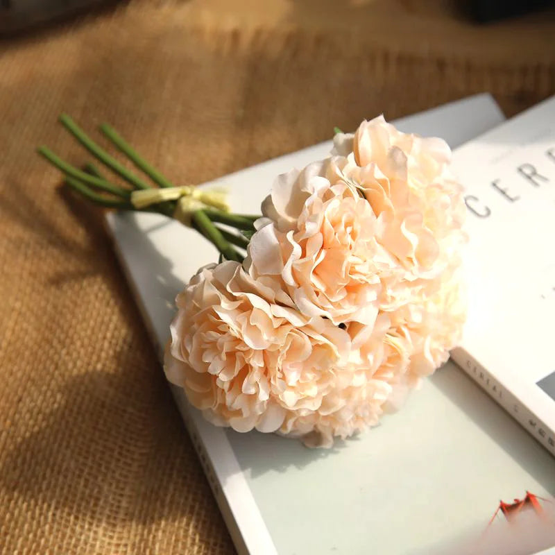 fleurs artificielles hortensias soie pour mariage décoration élégante - vue 8 sur 12