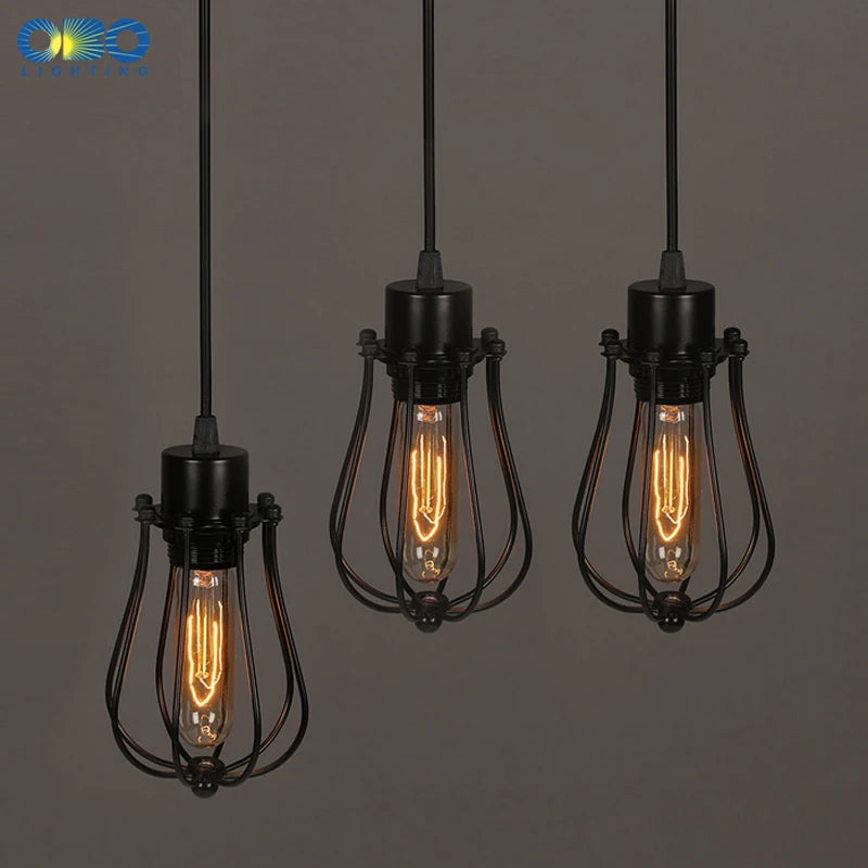 suspension vintage en métal noir pour éclairage intérieur - vue 4 sur 6