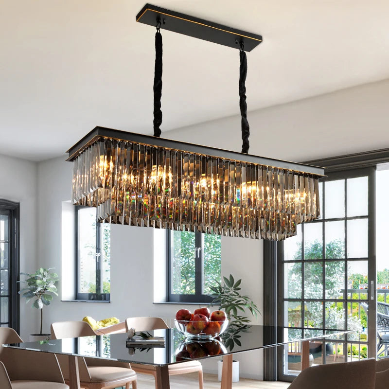 lustre moderne en cristal pour un éclairage élégant et raffiné - vue 6 sur 14