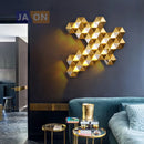 Applique murale LED postmoderne en acier inoxydable doré nid d'abeille LED lumière LED pour magasin chambre Foyer