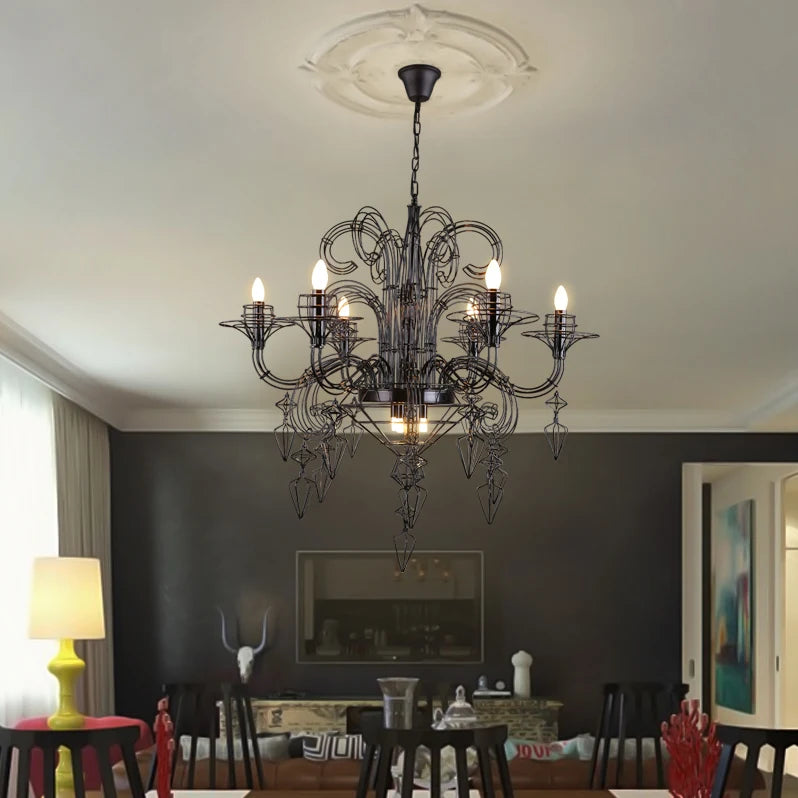 suspension en alliage post-moderne baroque design lumineux - vue 2 sur 6