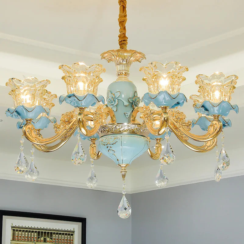 lustre sol duplex style européen céramique - vue 5 sur 14