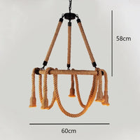 Vintage industrial style hemp rope pendant light