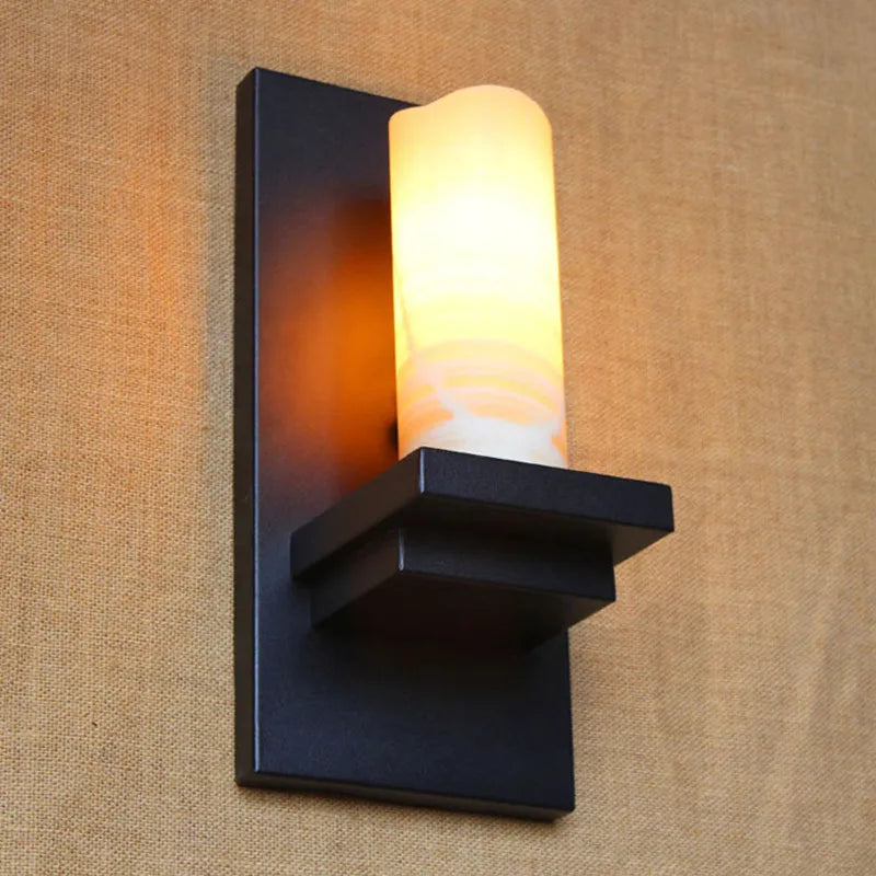 Vintage GZMJ industrial wall light with candle lampshade - vue 4 sur 7