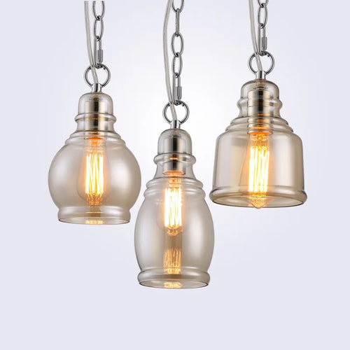 Suspension Loft industriel chaîne Vintage Edison - vue 7 sur 6