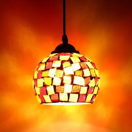 Turkish mosaic glass pendant light for hotels bars and restaurants - vue 14 sur 23