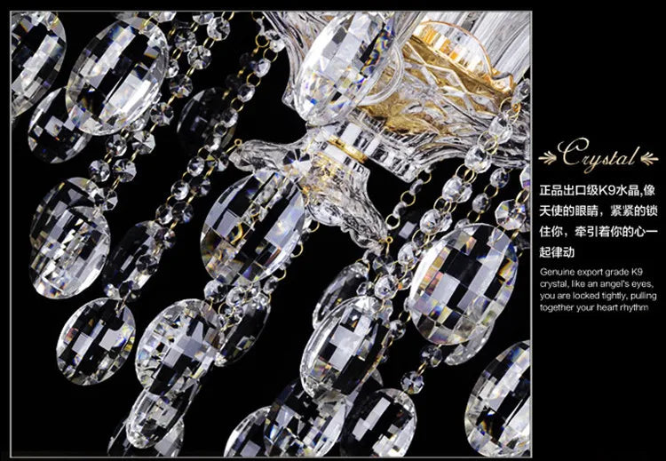 lustre en cristal moderne avec lumière design élégant - vue 3 sur 11
