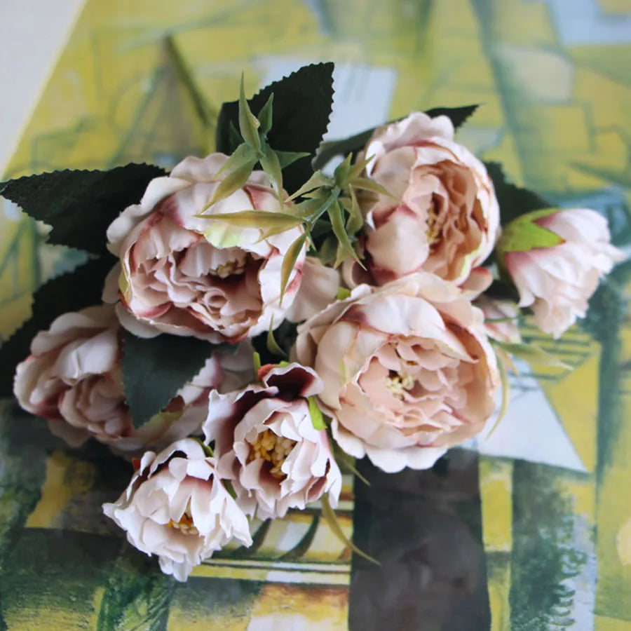 bouquet shabby chic en soie pour mariage et décoration intérieure - vue 11 sur 11