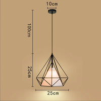 suspension cage à oiseaux minimaliste métal noir led