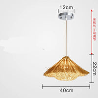 lampe suspendue originale en rotin nid d'oiseau tissé à la main