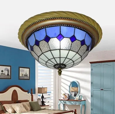 plafonnier en vitrail style méditerranéen pour extérieur et intérieur - vue 14 sur 14