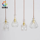 suspension led rétro vintage avec abat-jour en verre sculpté