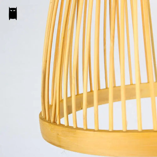 Bambou osier rotin Cage Suspension Luminaire asiatique chinois créatif Style japonais lampe Suspension Luminaire Sushi Restaurant