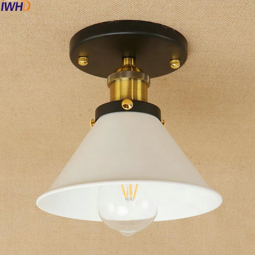 Plafonniers LED Sahde blanc pour salon chambre Edison éclairage plafonnier Vintage Plafond industriel LED Luminaria