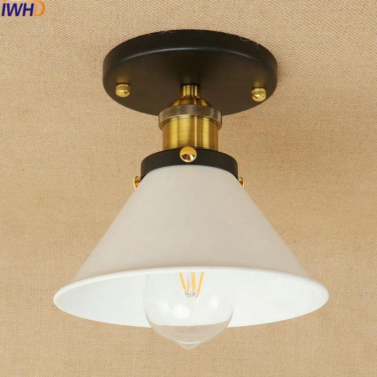 Plafonniers LED Sahde blanc pour salon chambre Edison éclairage plafonnier Vintage Plafond industriel LED Luminaria - vue 5 sur 30