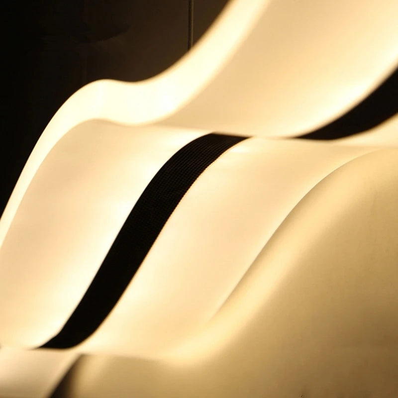 suspension moderne acrylique design vague gzmj led luminaire - vue 8 sur 7