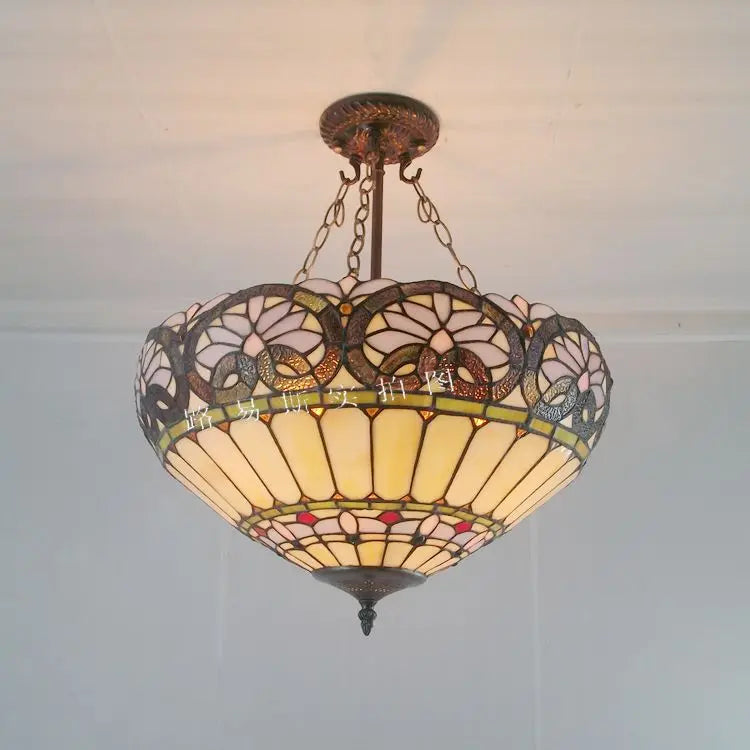 lustre antique style tiffany pour éclairage intérieur et extérieur - vue 5 sur 8