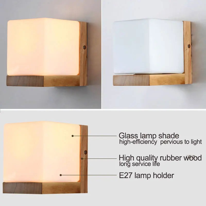 applique murale moderne en bois avec éclairage led vintage - vue 4 sur 6