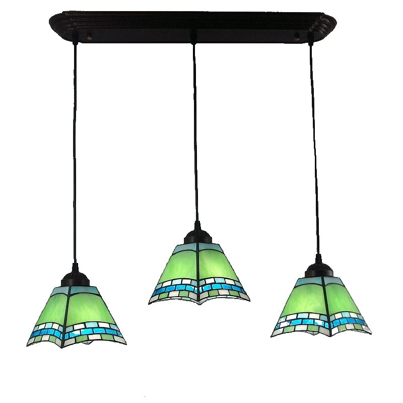 Pink, Blue, Green 3 Associations Rectangular Chandelier Modern European Glass Tiffany Lamp Table Stylish Mediterranean Bar - vue 6 sur 8