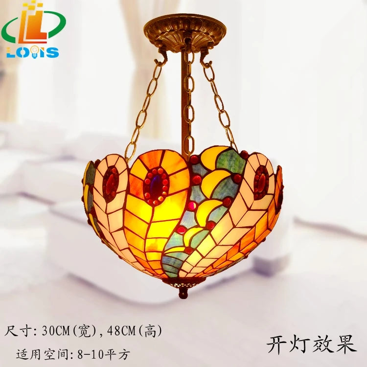 lustre en forme de queue de paon pour décoration antique européenne - vue 3 sur 5