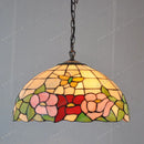 lustre en verre tiffany style européen avec papillon et fleur