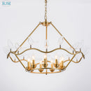 lustre nordique postmoderne en cuivre avec design d'oiseau créatif