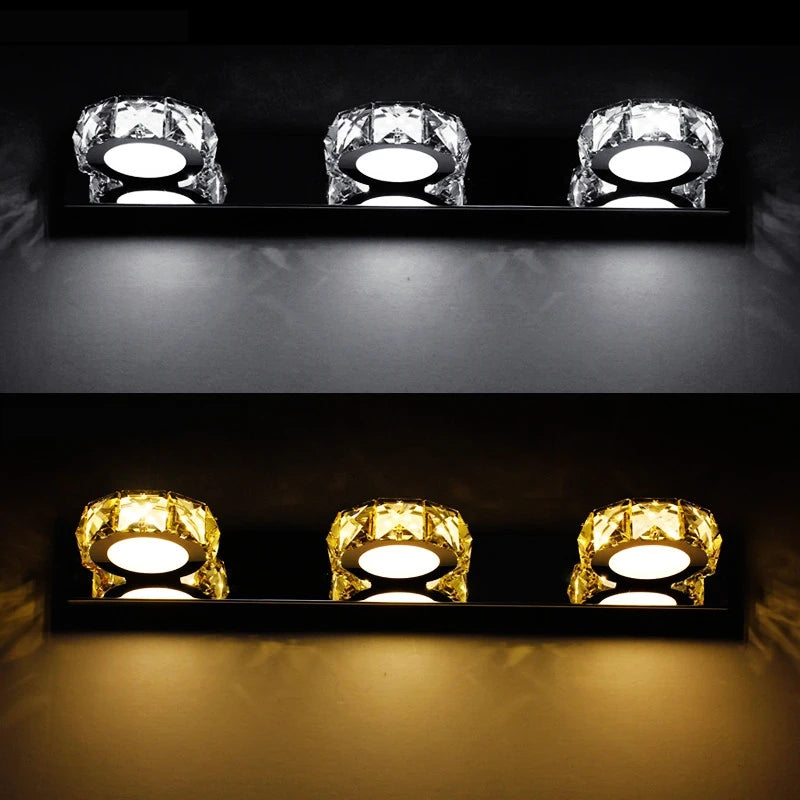 applique murale led moderne en cristal forme carrée - vue 6 sur 6